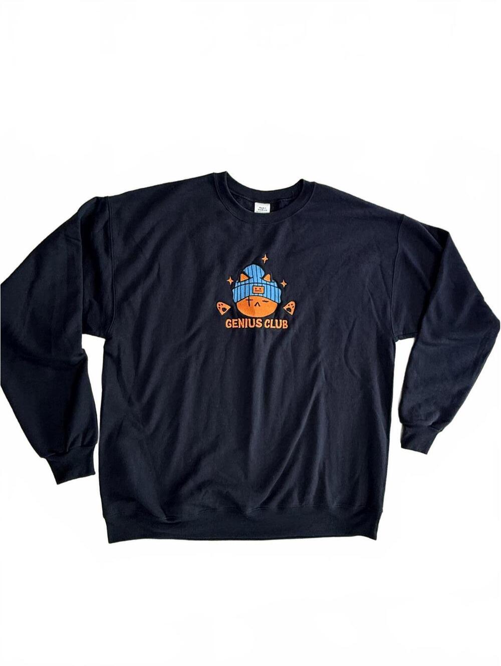 Genius Club Black Crewneck Sweatshirt Large
